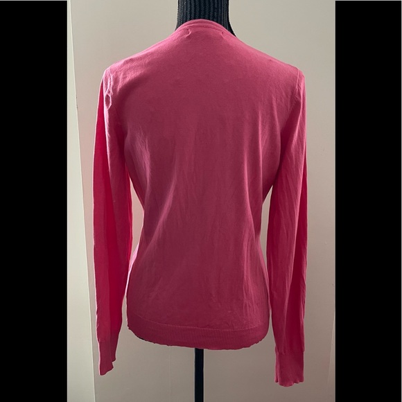 August Silk Pink Cardigan Silk Blend Sweater Size Large - Picture 4 of 10